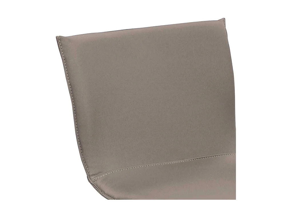 Moderner Barhocker aus Echtleder in Taupe Stahl Gestell