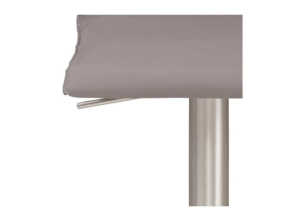 Moderner Barhocker aus Echtleder in Taupe Stahl Gestell