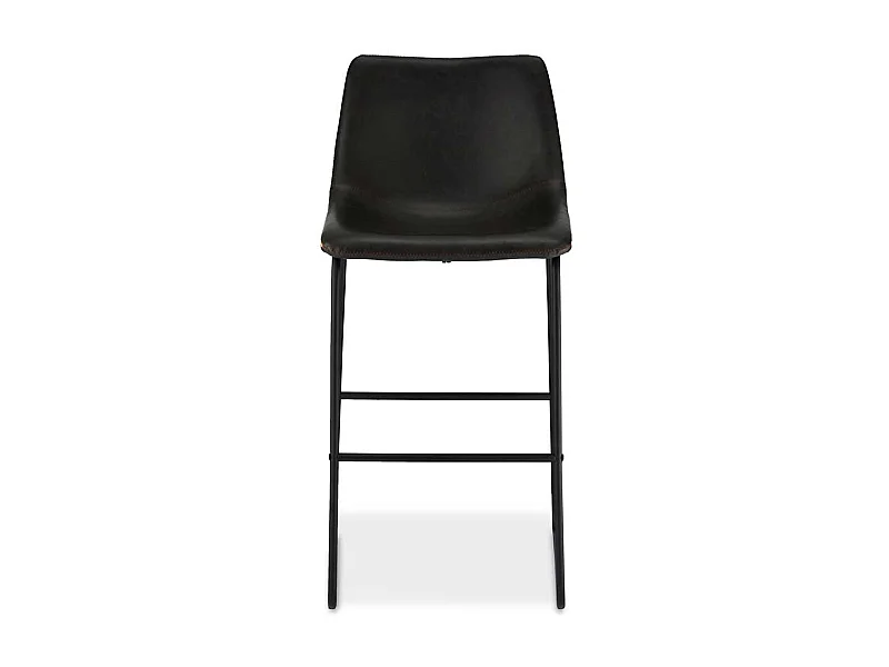 Barst�hle in Schwarz Kunstleder B�gelgestell (2er Set)