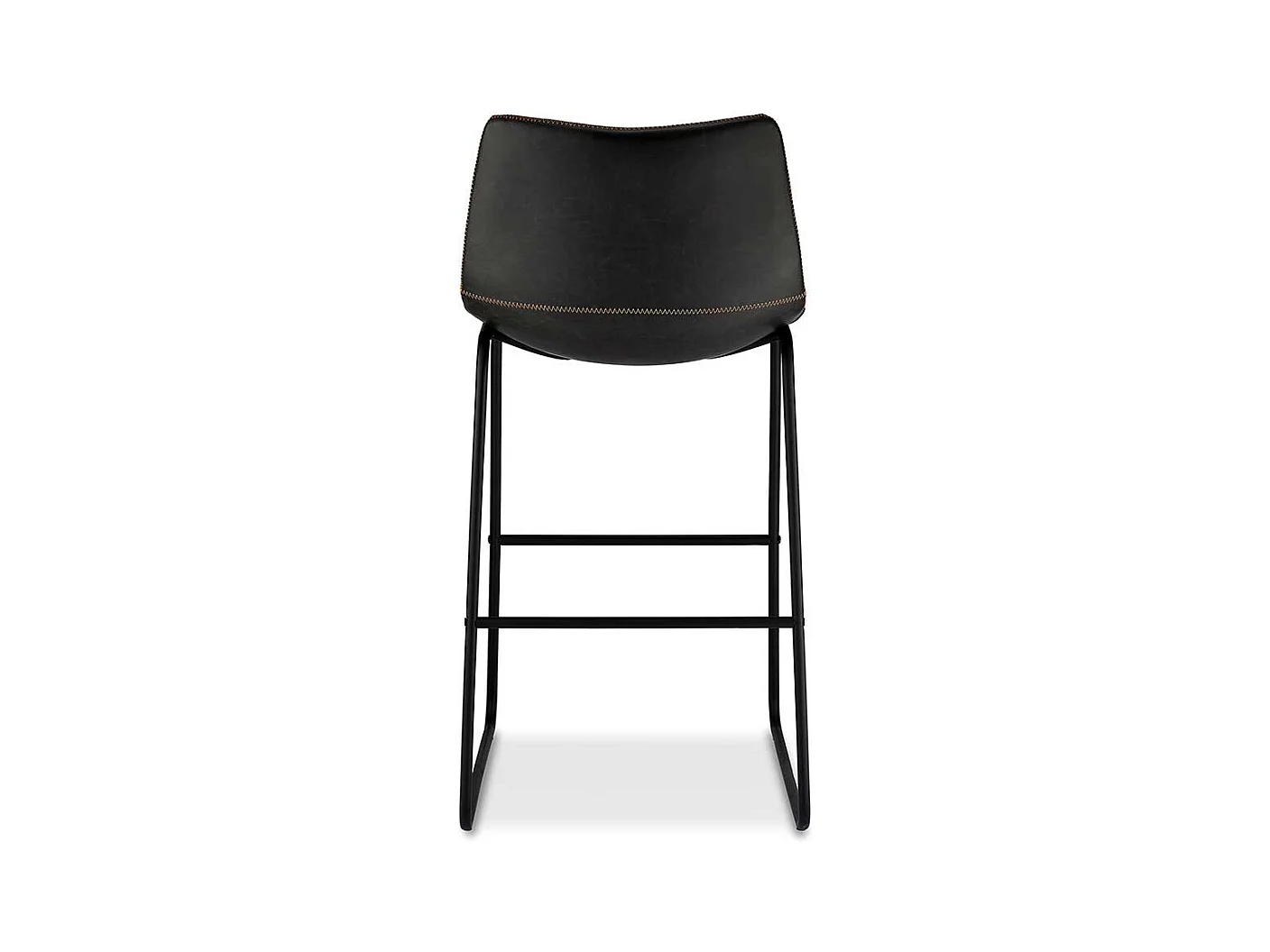 Barst�hle in Schwarz Kunstleder B�gelgestell (2er Set)