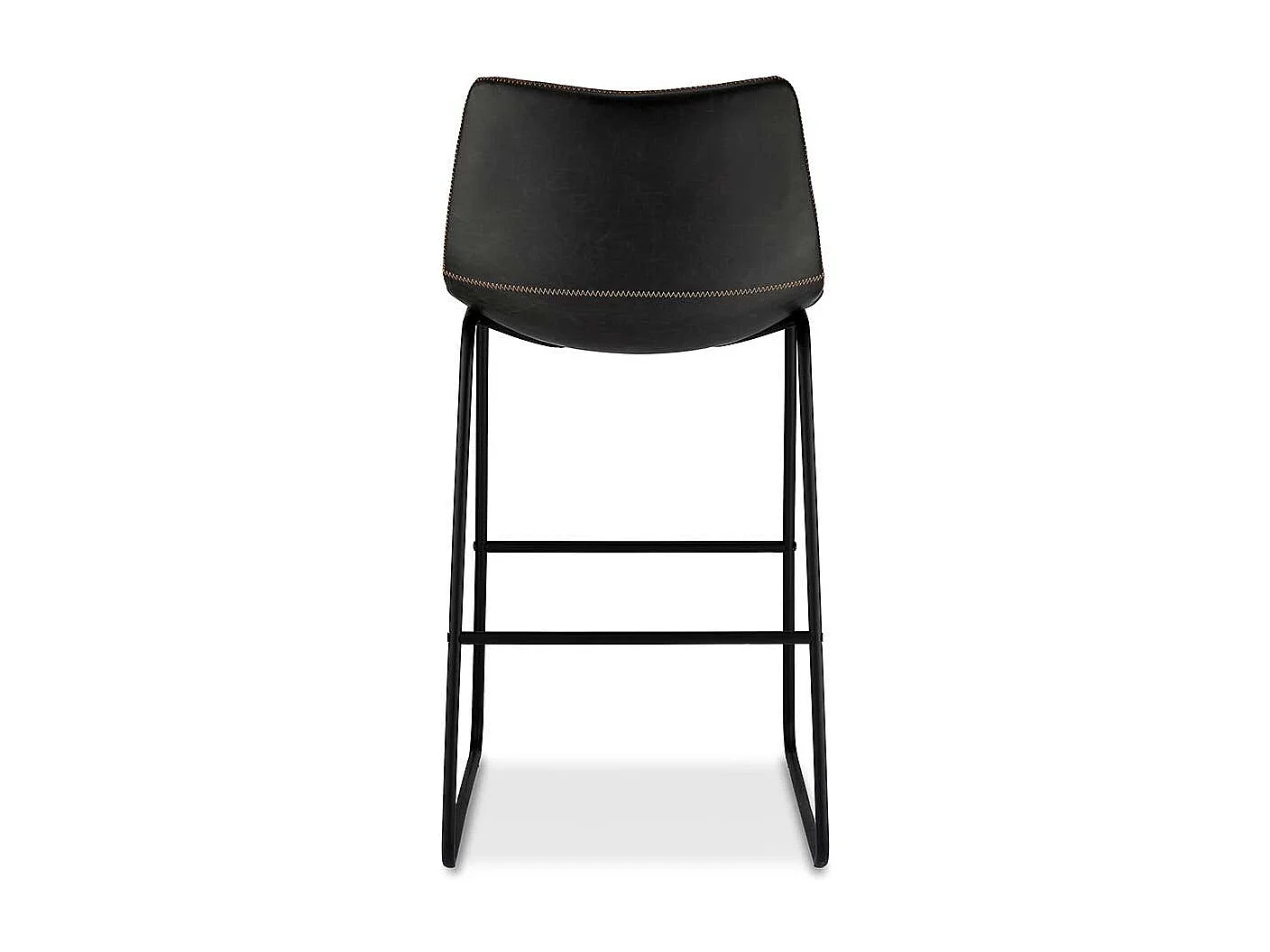 Barst�hle in Schwarz Kunstleder B�gelgestell (2er Set)