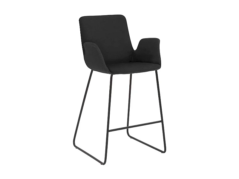 Barhocker Design in Anthrazit und Schwarz Bügelgestell