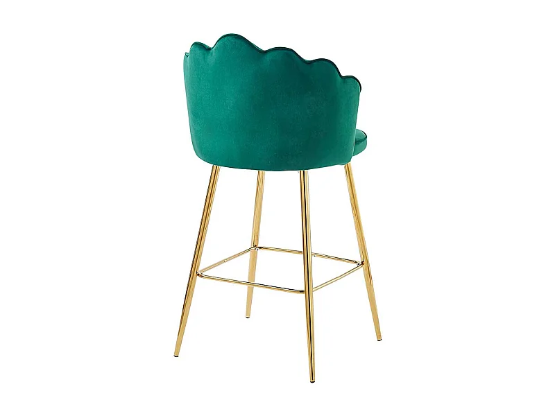 Retrostil Barstuehle Lehne in Muschelform Samtbezug Petrol (2er Set)