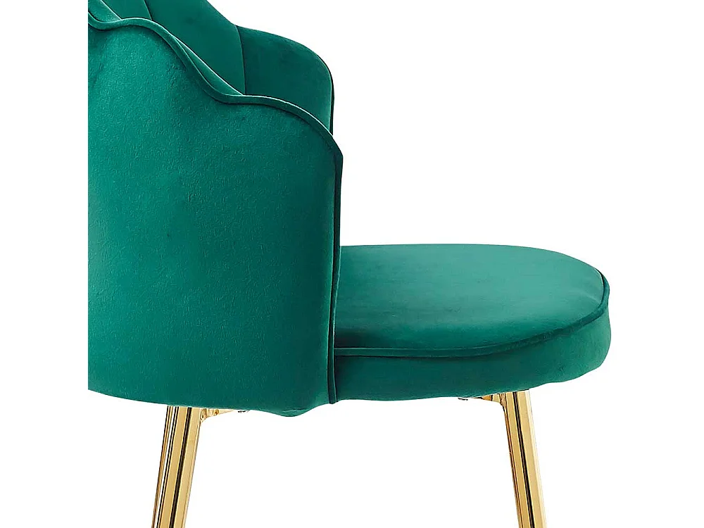 Retrostil Barstuehle Lehne in Muschelform Samtbezug Petrol (2er Set)