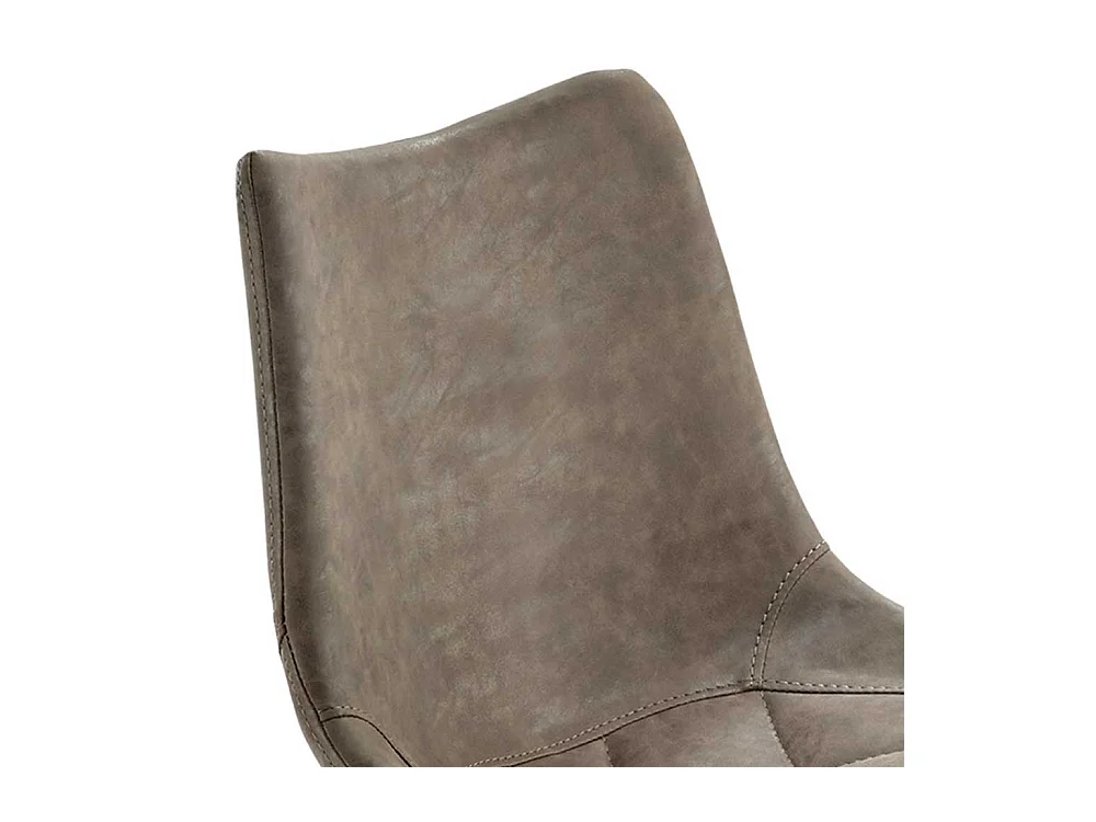 Designbarhocker in Schlammfarben Edelstahl und Kunstleder