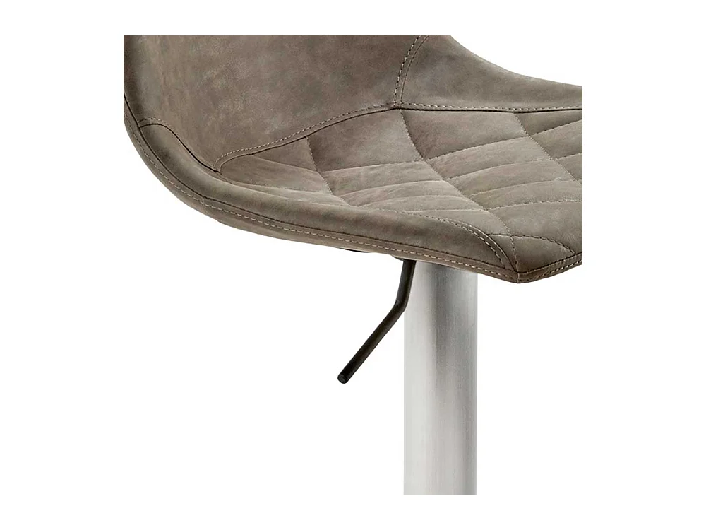 Designbarhocker in Schlammfarben Edelstahl und Kunstleder