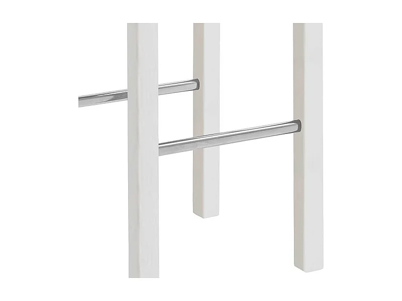 Barhocker Landhaus Stil aus Kiefer Massivholz Weiß und Kiefer Laugenfarben