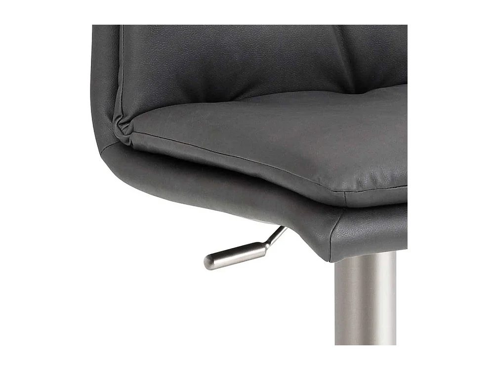 Drehbarer Barhocker mit Microfaserbezug in Dunkelgrau Gestell Chrom matt