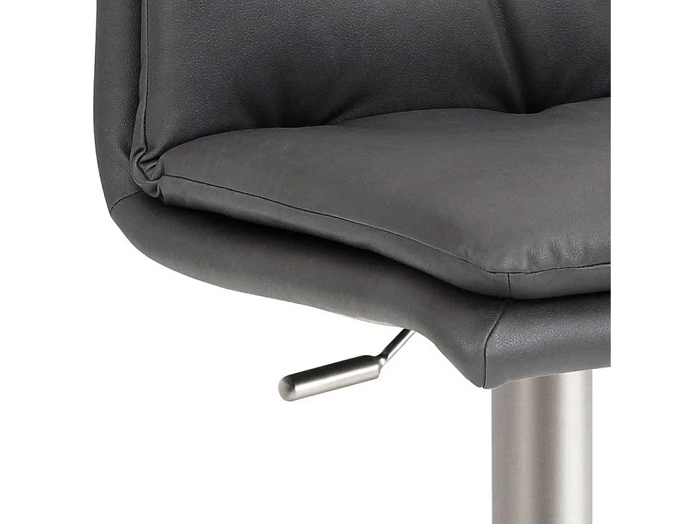 Drehbarer Barhocker mit Microfaserbezug in Dunkelgrau Gestell Chrom matt