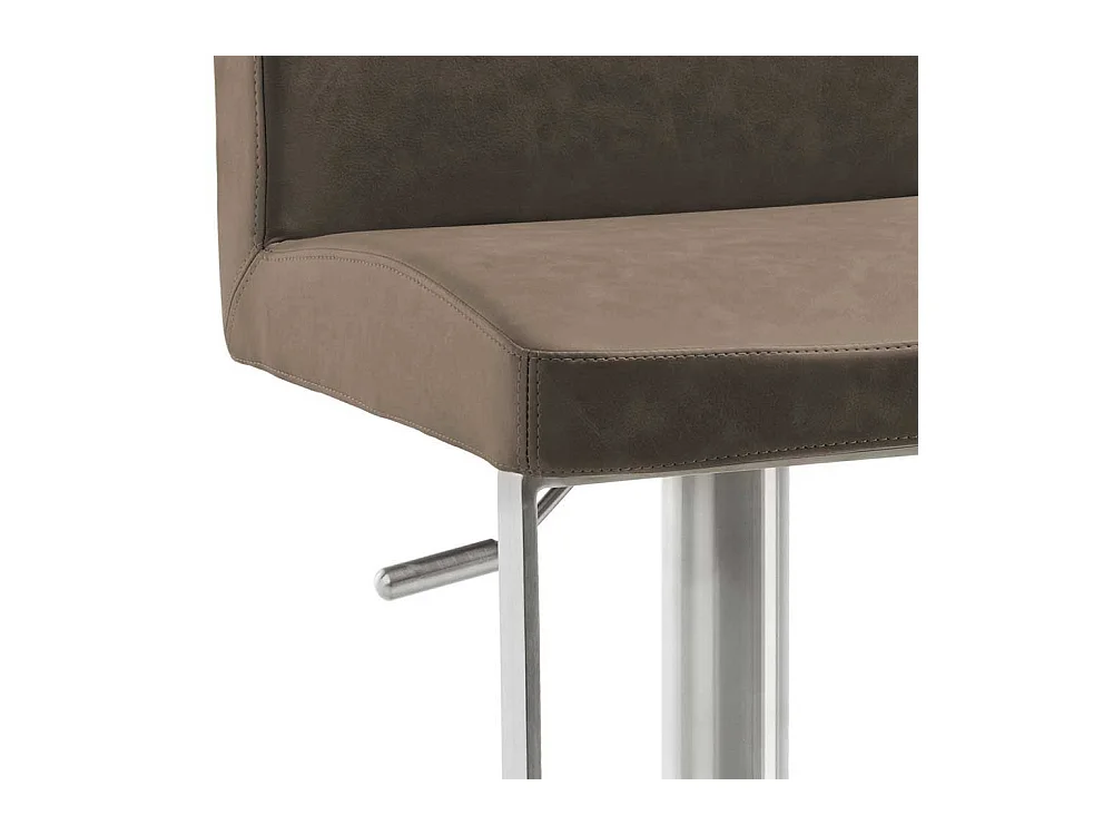 Hoher Designbarhocker aus Kunstleder Edelstahl