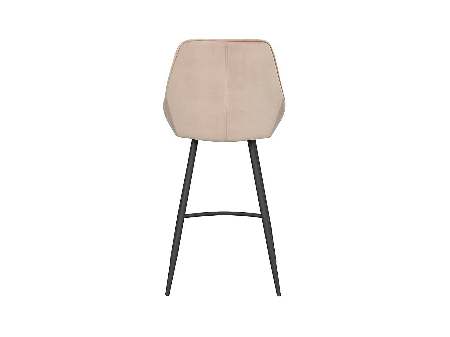 Kuechenhocker mit Schalensitz Beige Samt (2er Set)