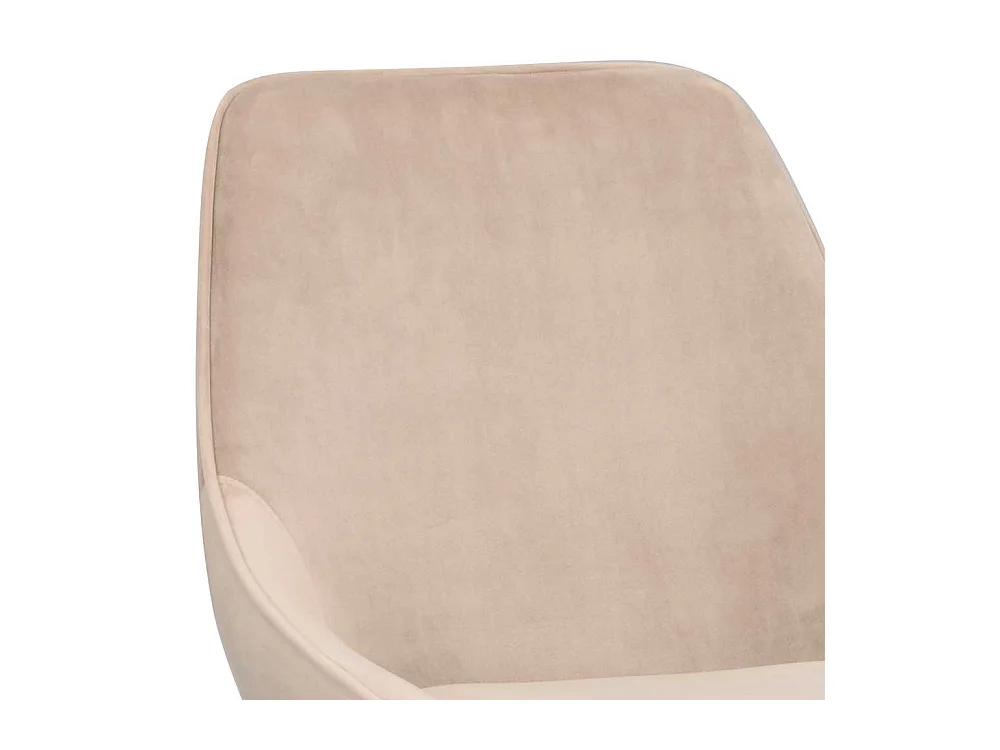 Kuechenhocker mit Schalensitz Beige Samt (2er Set)