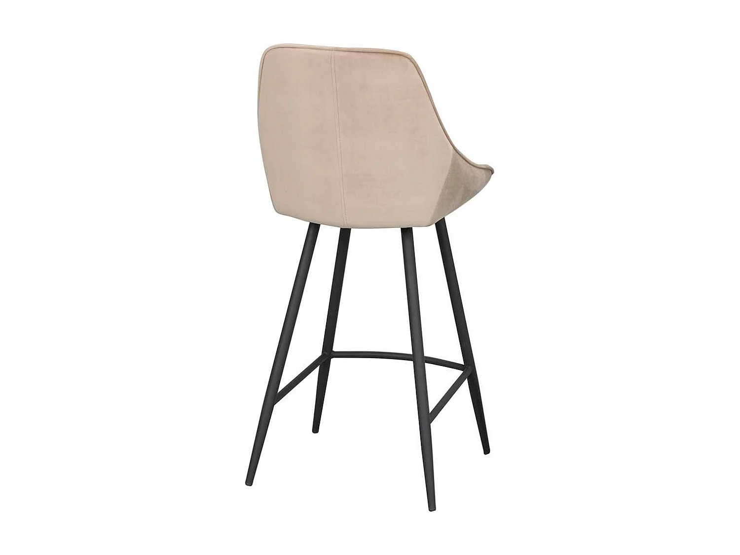 Kuechenhocker mit Schalensitz Beige Samt (2er Set)