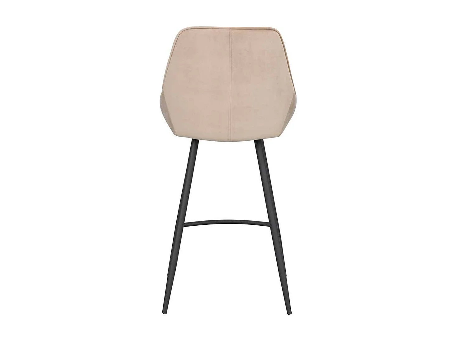 Kuechenhocker mit Schalensitz Beige Samt (2er Set)