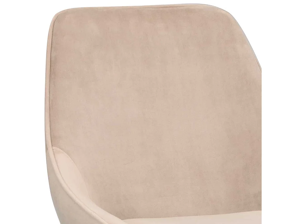 Kuechenhocker mit Schalensitz Beige Samt (2er Set)