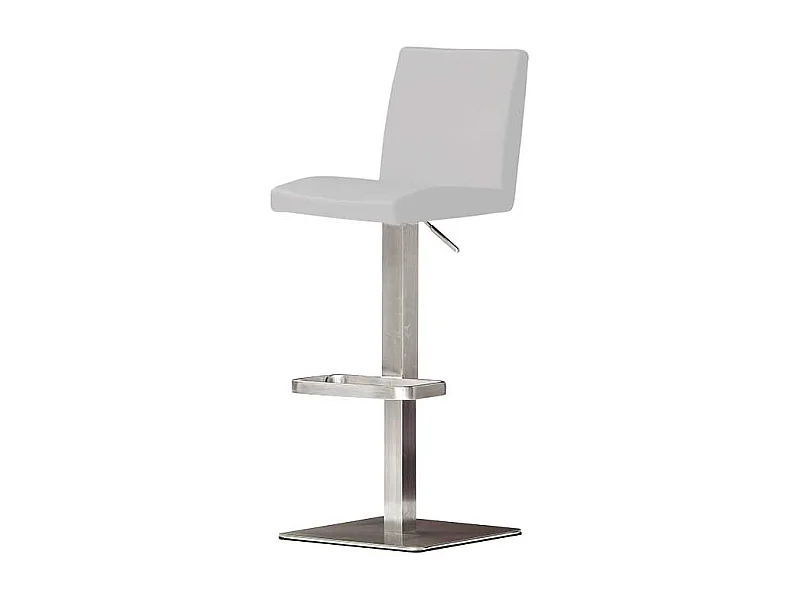 Höhenverstellbarer Barhocker in Weiß Edelstahl