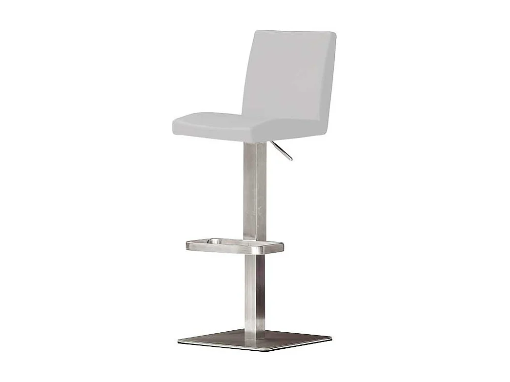 Höhenverstellbarer Barhocker in Weiß Edelstahl