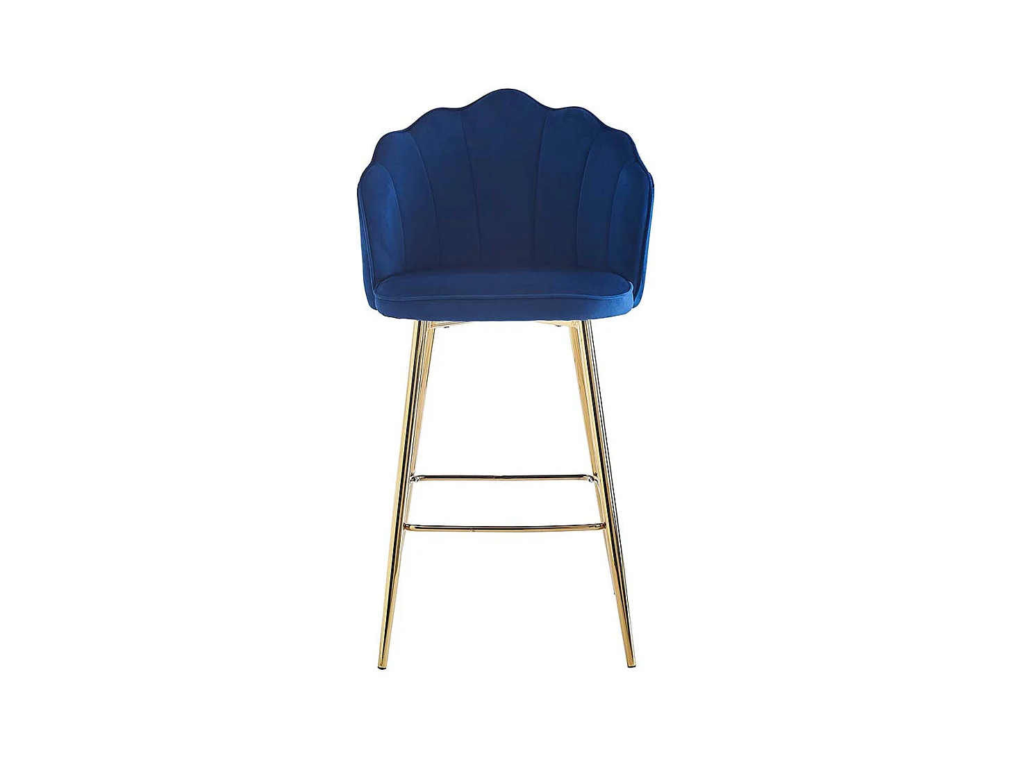 Muschel Barhocker Set in Dunkelblau und Goldfarben 68 cm Sitzhöhe (2er Set)
