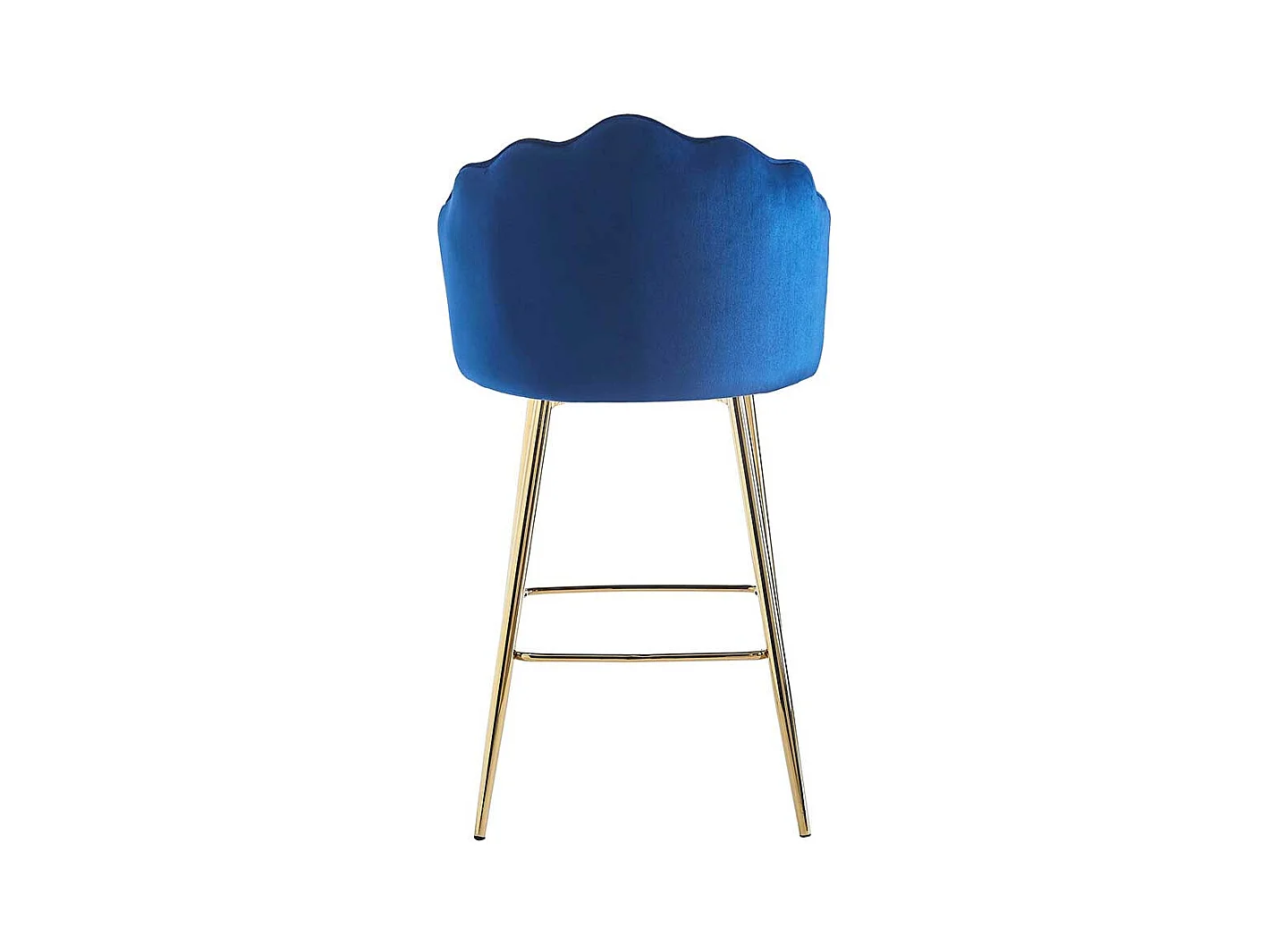 Muschel Barhocker Set in Dunkelblau und Goldfarben 68 cm Sitzhöhe (2er Set)