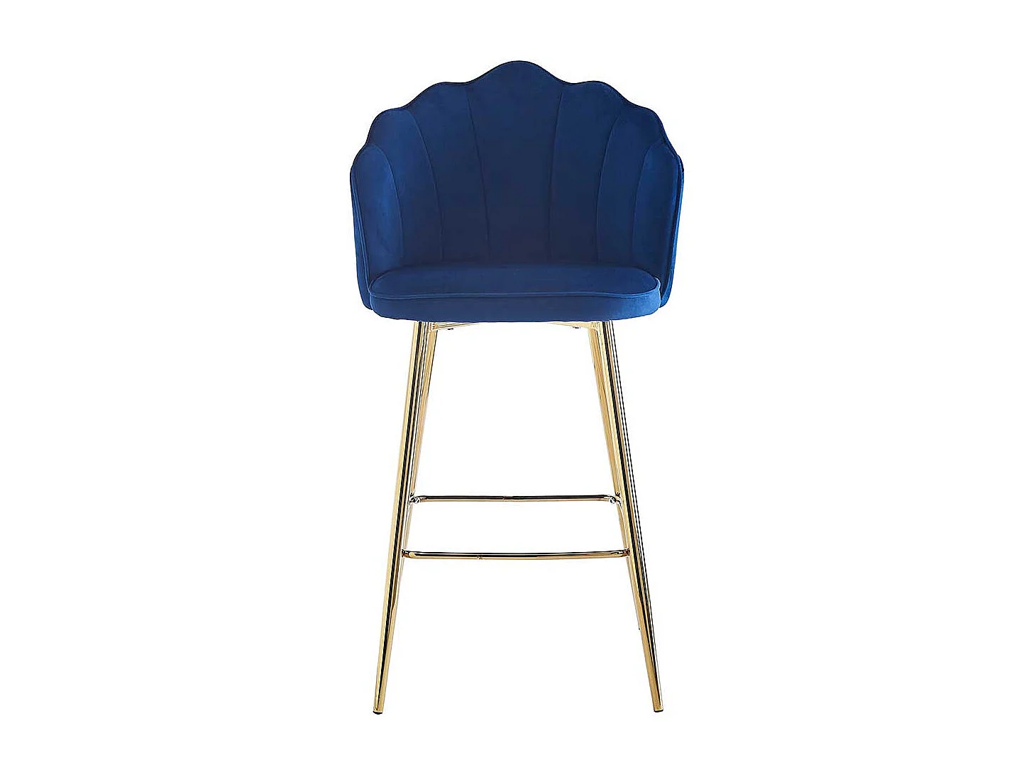 Muschel Barhocker Set in Dunkelblau und Goldfarben 68 cm Sitzhöhe (2er Set)