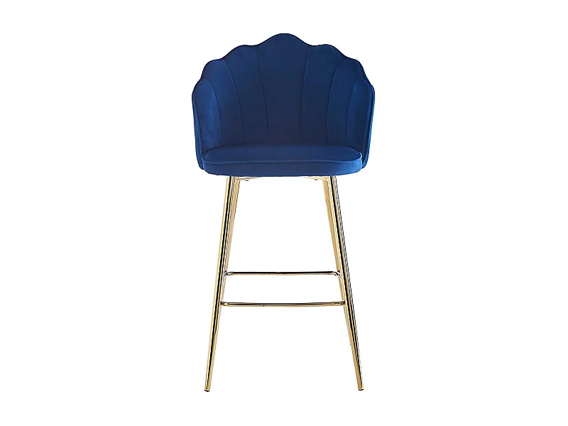 Muschel Barhocker Set in Dunkelblau und Goldfarben 68 cm Sitzhöhe (2er Set)
