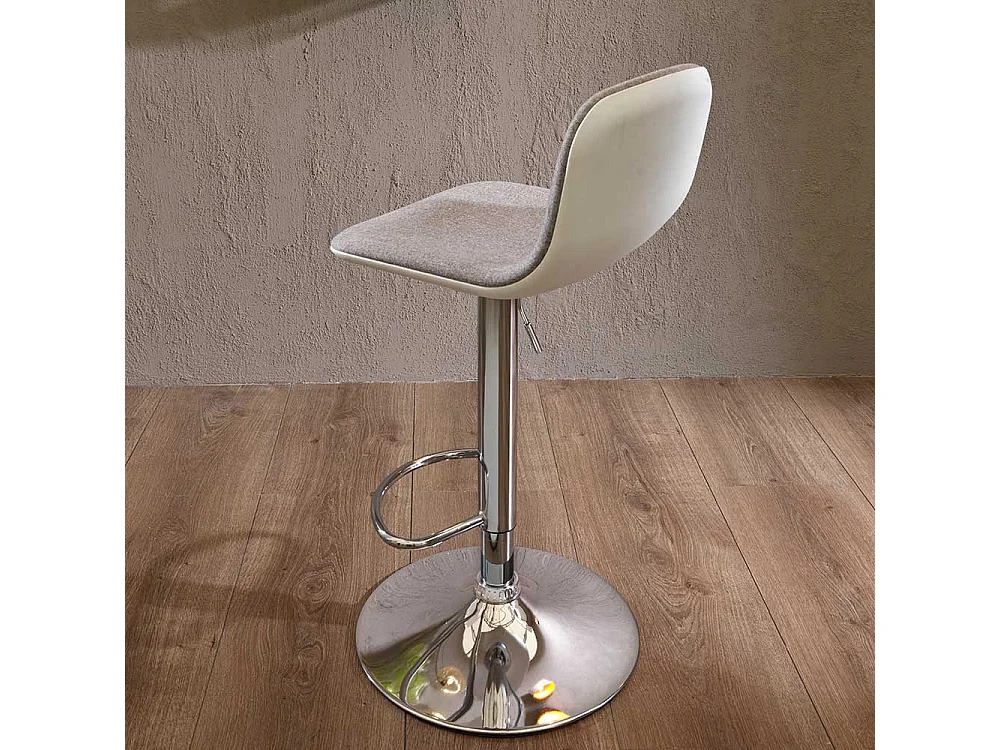 Barstühle in Hellgrau Webstoff höhenverstellbar (2er Set)