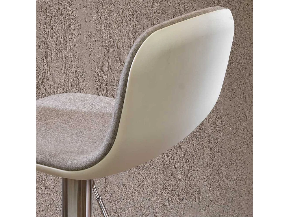 Barstühle in Hellgrau Webstoff höhenverstellbar (2er Set)