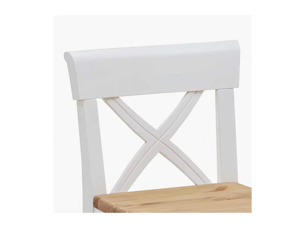 Massivholz Barstuhl in Weiß Kiefer Landhaus