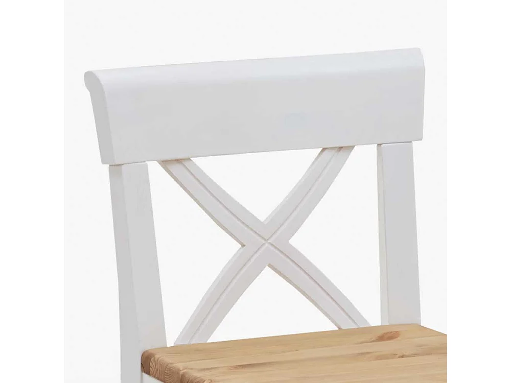 Massivholz Barstuhl in Weiß Kiefer Landhaus