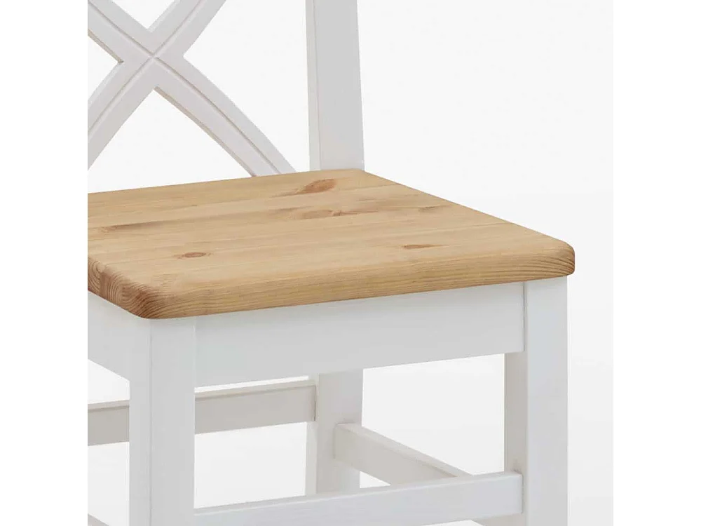 Massivholz Barstuhl in Weiß Kiefer Landhaus