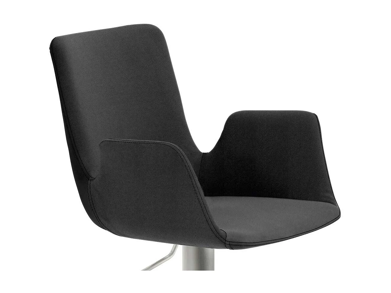 Hoher Barhocker Küche in Anthrazit und Silberfarben drehbar