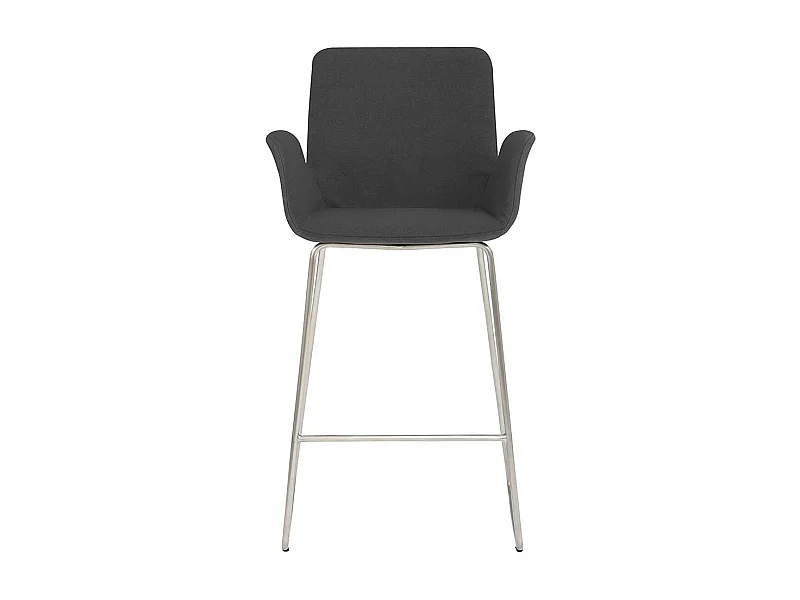 Designbarhocker mit Armlehnen Edelstahl Bügelgestell