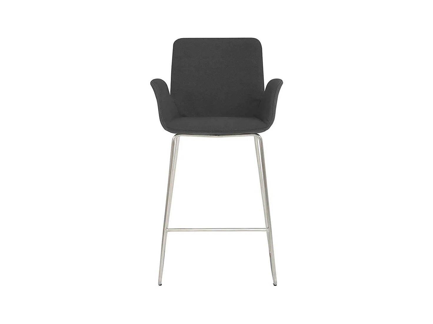 Designbarhocker mit Armlehnen Edelstahl Bügelgestell