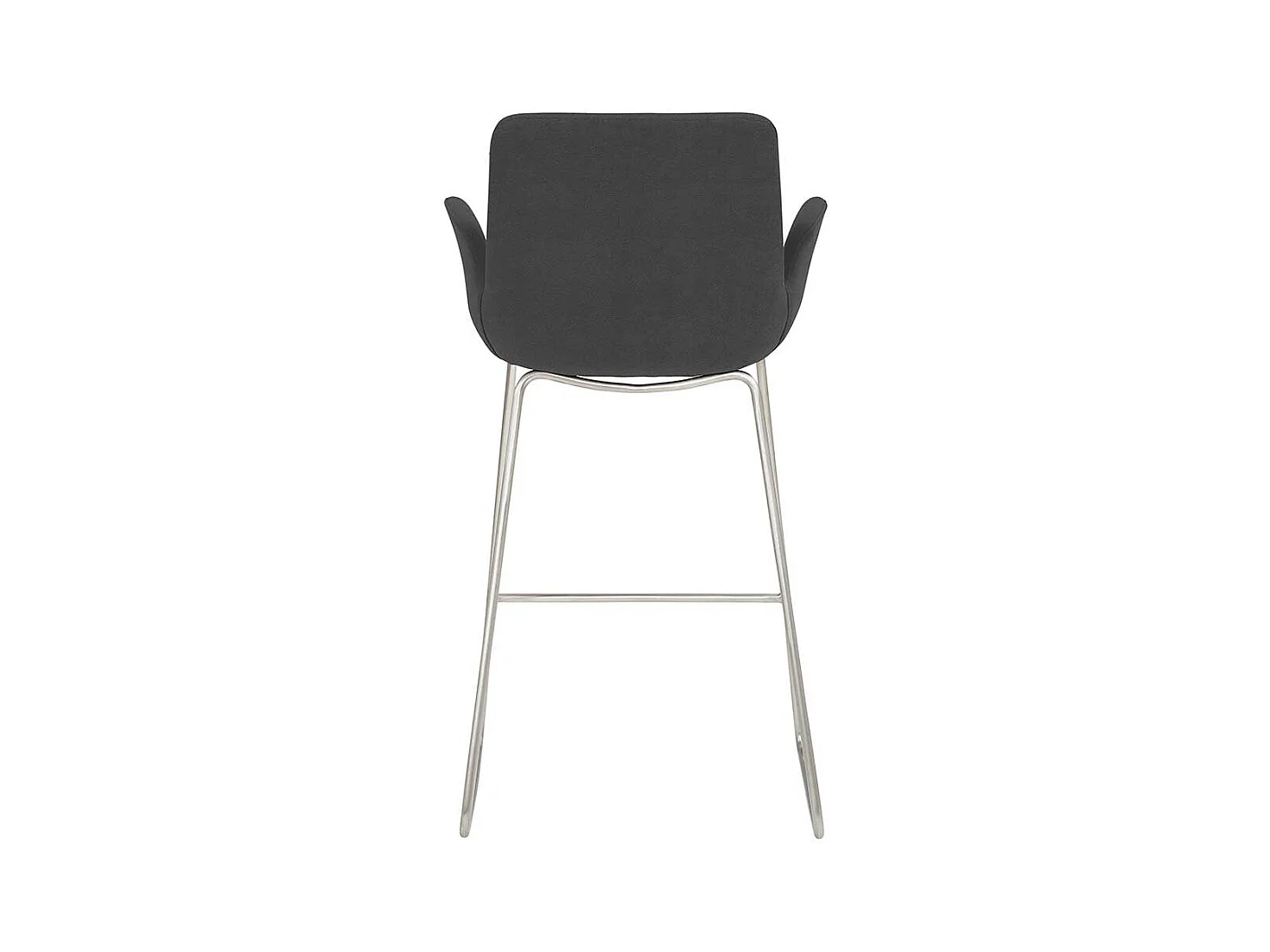 Designbarhocker mit Armlehnen Edelstahl Bügelgestell