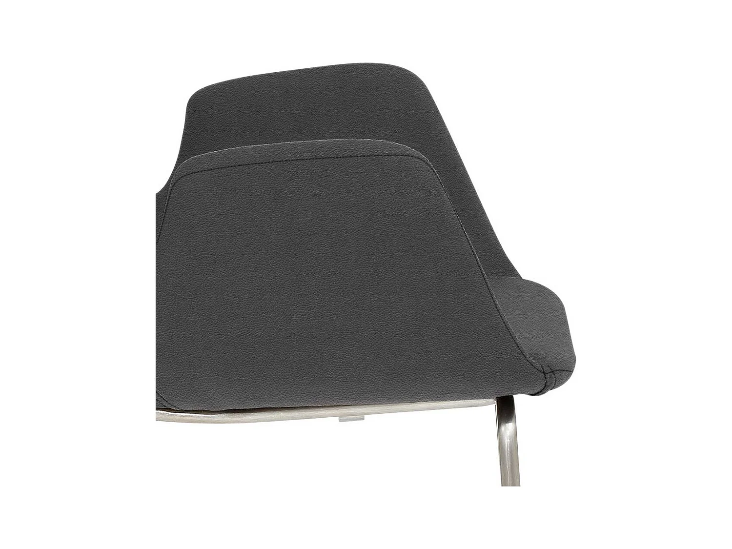 Designbarhocker mit Armlehnen Edelstahl Bügelgestell