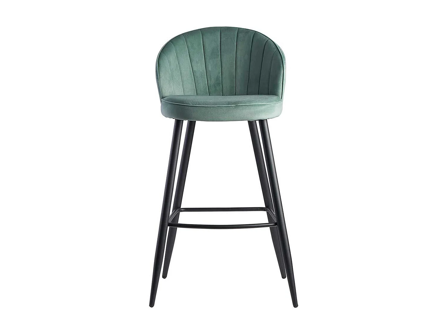 Barhocker mit Rückenlehne in Mintgrün und Schwarz Samt und Metall