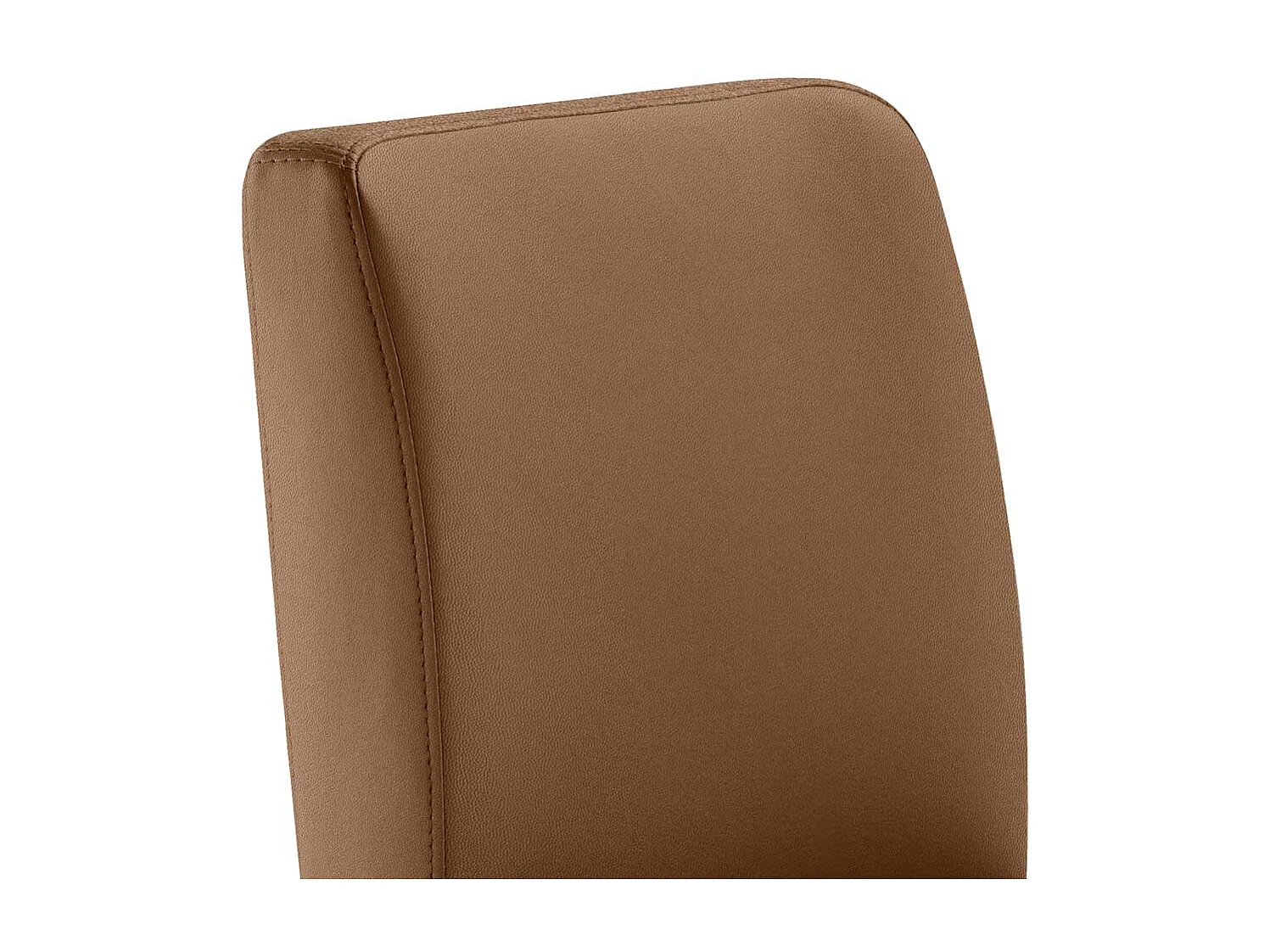 Barstuhl mit Lehne in Hellbraun Vierfußgestell aus Metall