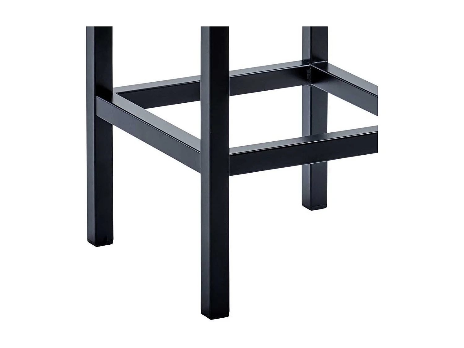 Barstuhl mit Lehne in Hellbraun Vierfußgestell aus Metall