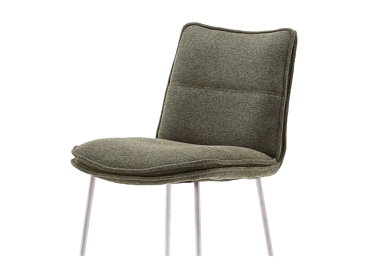 Tresenstühle in Olivgrün Chenillegewebe Bügelgestell (2er Set)