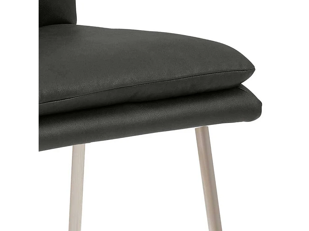 Edelstahlbarhocker mit gepolsterter Rückenlehne 67 cm Sitzhöhe