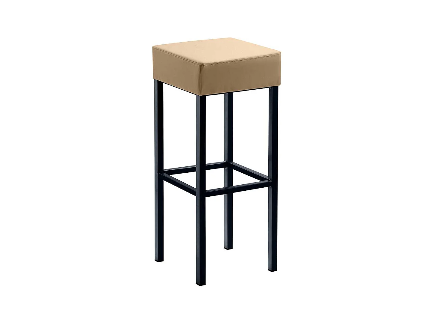 Beistellhocker Tresen in Beige Schwarz