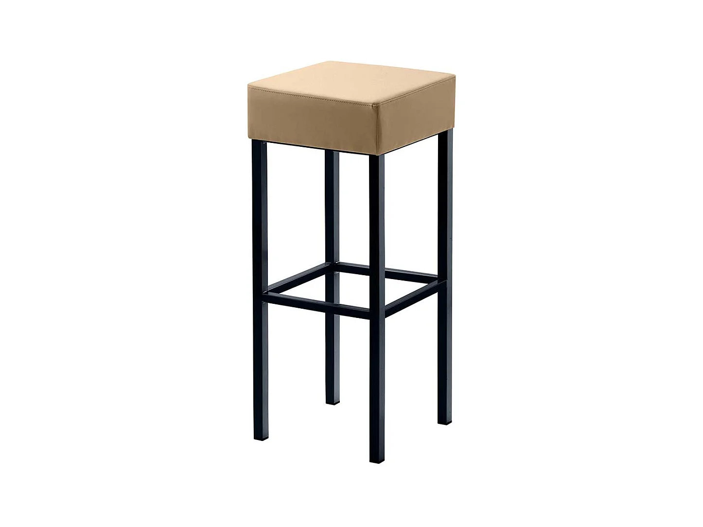 Beistellhocker Tresen in Beige Schwarz