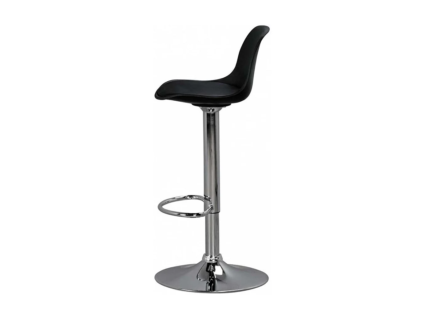 Barhocker höhenverstellbar mit Sitzschale Schwarz