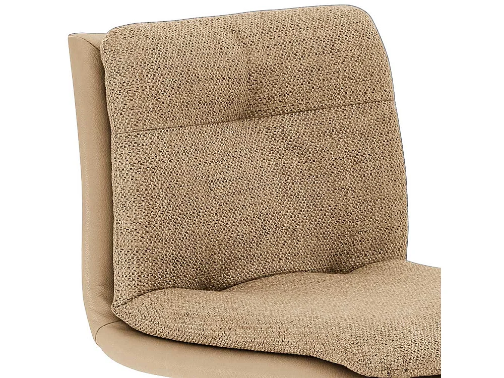 Barstuhl mit gepolsterter Rückenlehne in Beige Silberfarben