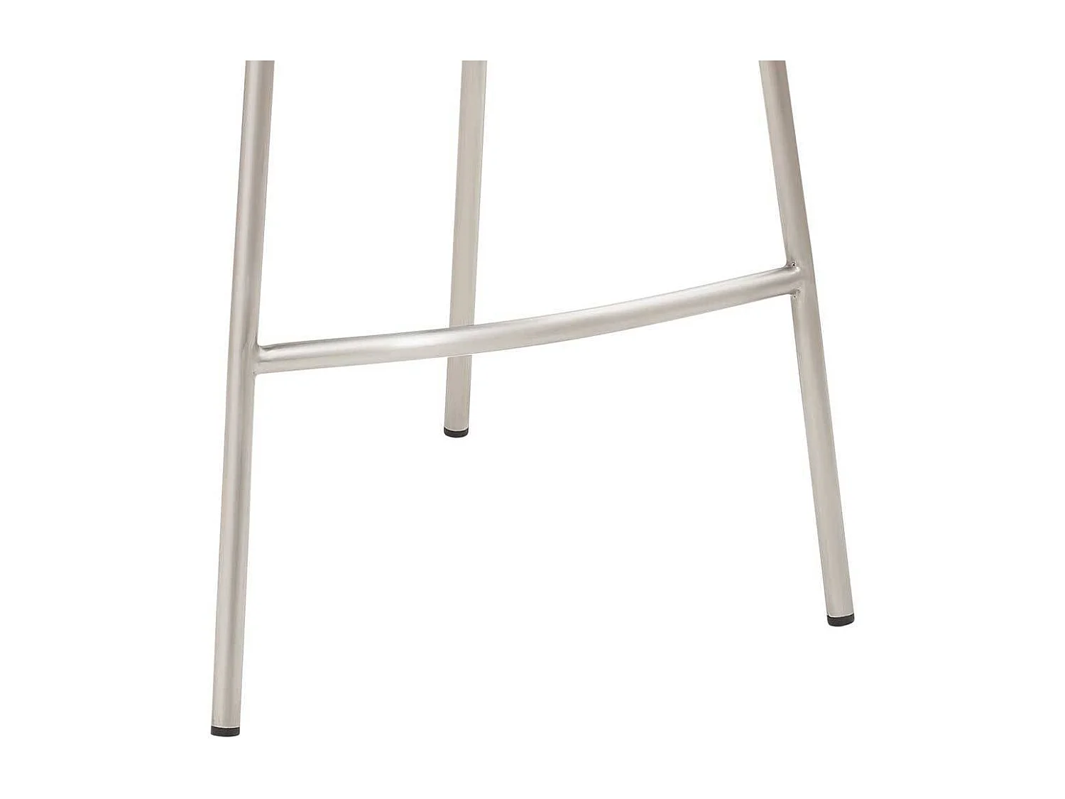 Moderner Kuechenhocker mit Vierfußgestell aus gebürstetem Edelstahl 65 cm Sitzhöhe