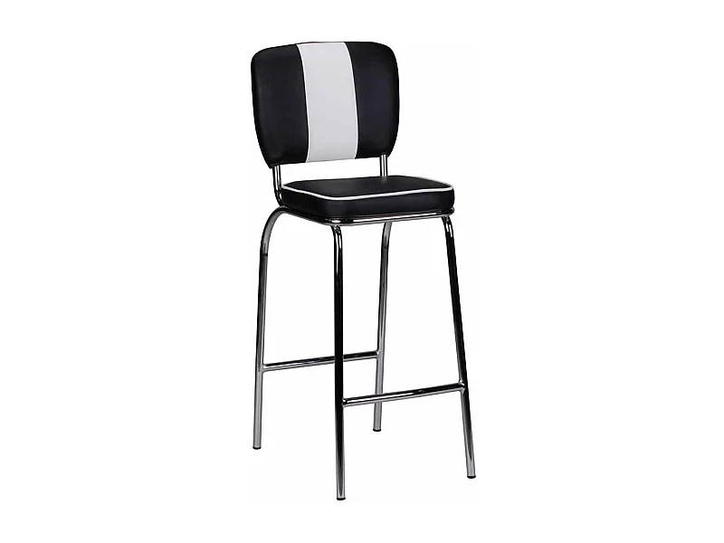 Küchenhocker in Schwarz Weiß mit Lehne