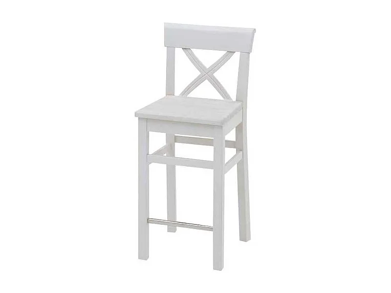 Barstuhl in Weiß Kiefer Massivholz