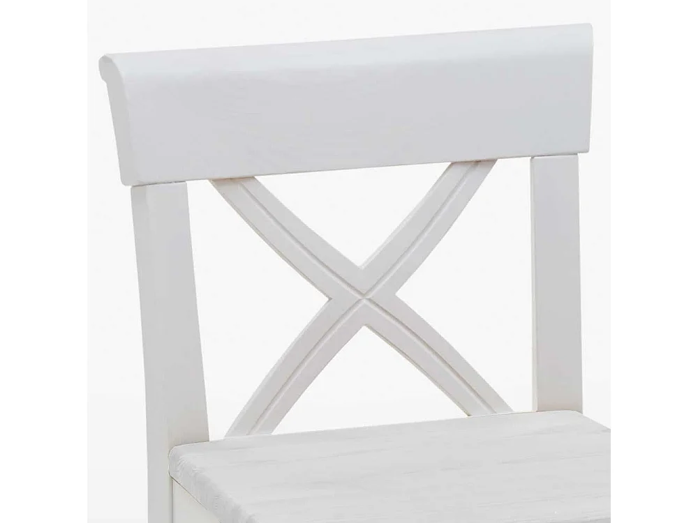 Barstuhl in Weiß Kiefer Massivholz