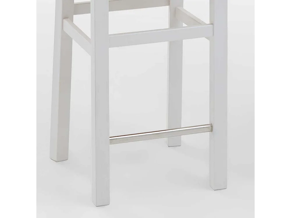 Barstuhl in Weiß Kiefer Massivholz