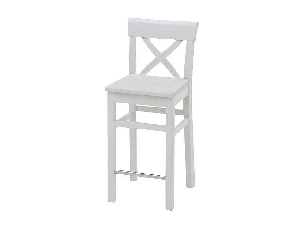 Barstuhl in Weiß Kiefer Massivholz